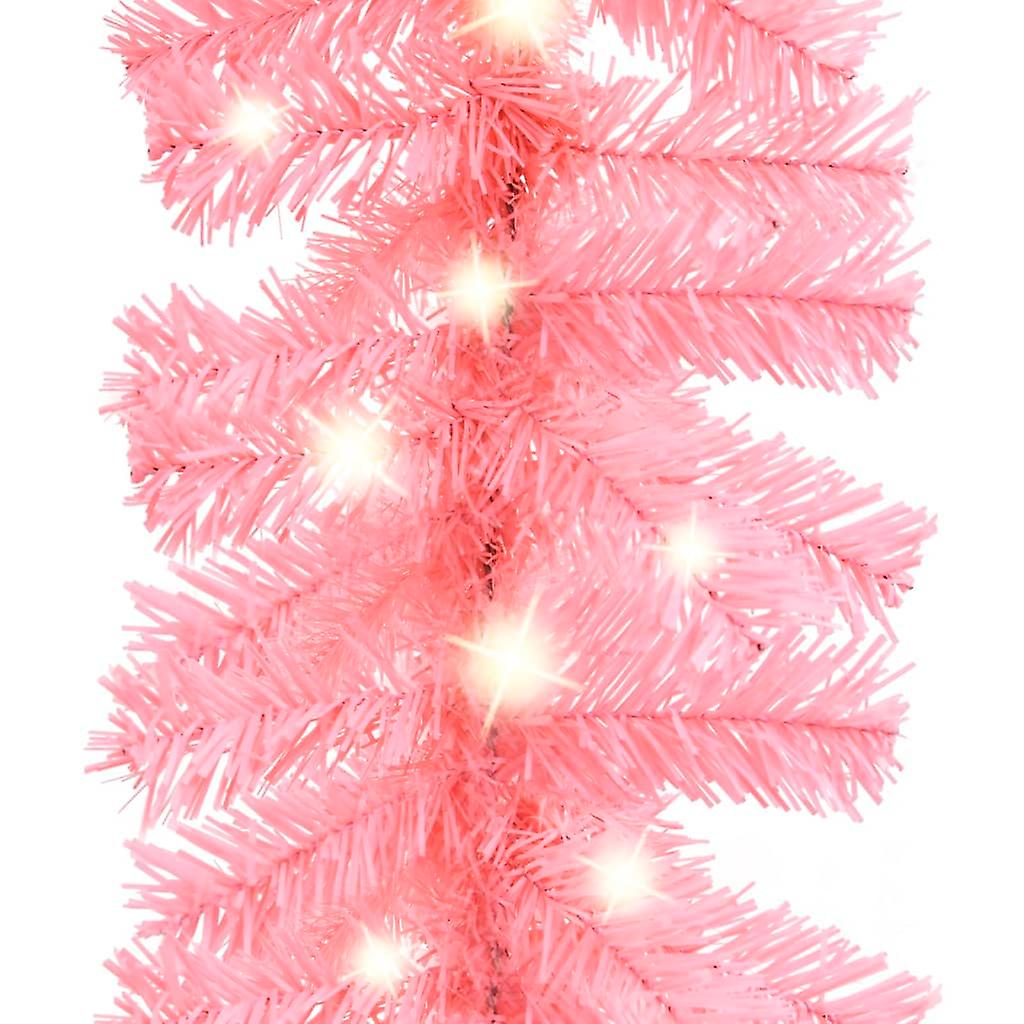 Vidaxl Christmas Garland With Led Lights 66 Ft Pink