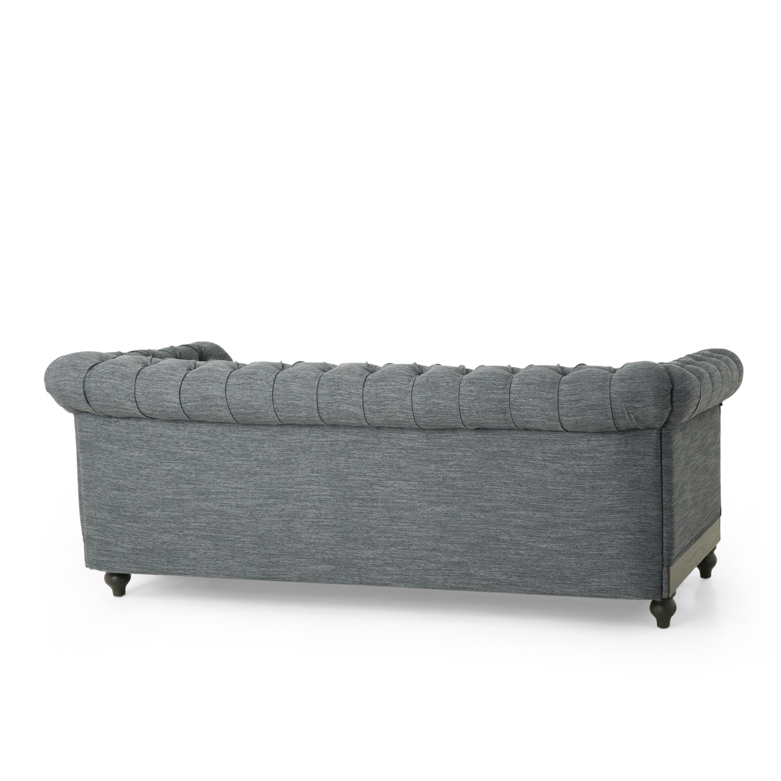 Kinzie Chesterfield Tufted Fabric 3 Seater Sofa with Nailhead Trim