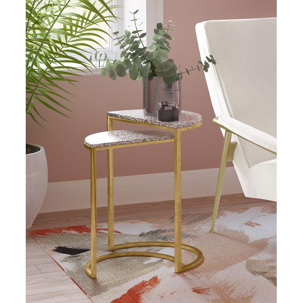 Crete White Terrazzo Nesting Tables