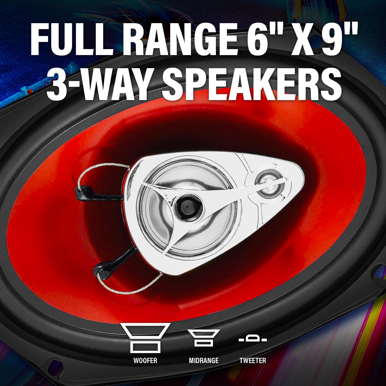 BOSS Audio Systems CH6930 Chaos Series 6 x 9 Inch Car Stereo Door Speakers 8211 400 Watts Max 3 Way Full Range Audio Tweeters Coaxial Sold in Pairs  Crowdfused