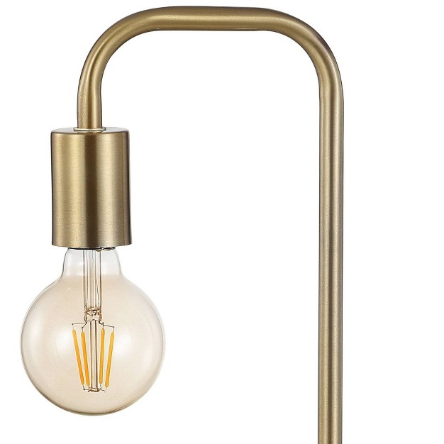 Metal marble Minimalist Glam Pipe Table Lamp includes Led Light Bulb Brass Jonathan Y