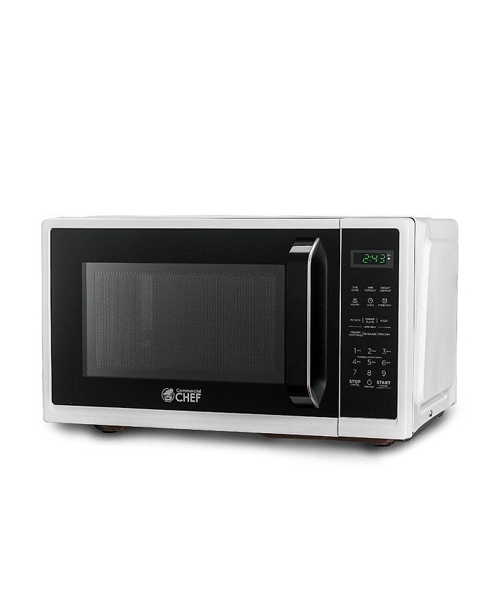 Commercial Chef 0.9 Cu. Ft. Counter Top Microwave 10 Power LevelsWhite