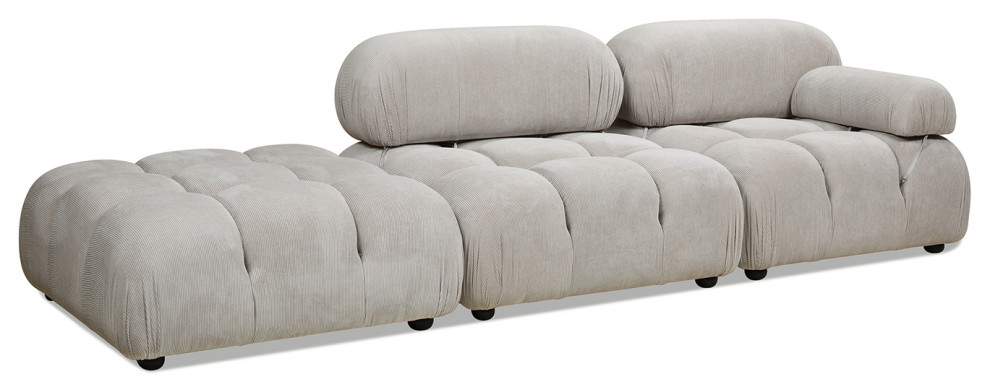 Marcel 109.5 quotBubble Modular Modern Square Tufted Single Arm Chaise Sofa   Transitional   Sofas   by Jennifer Taylor Home  Houzz