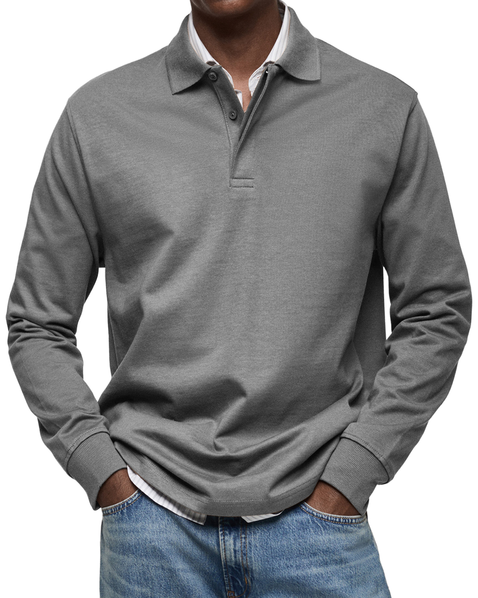 Clearance Sale🔥Men's Everyday Comfort Lapel Button Casual Long Sleeve POLO Shirt