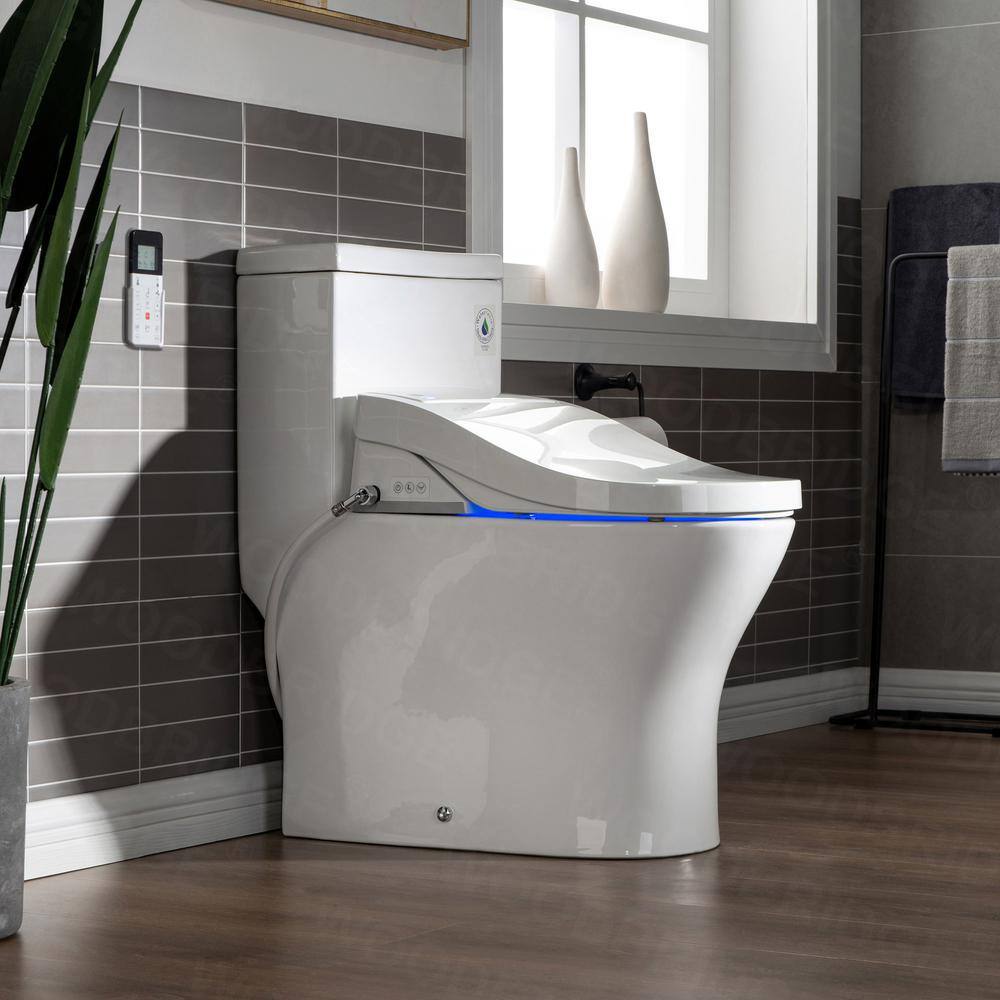 WOODBRIDGE Journey One Piece 1.1GPF1.6 GPF Dual Flush Elongated Toilet with Advance Smart Bidet Toilet in White T-0022