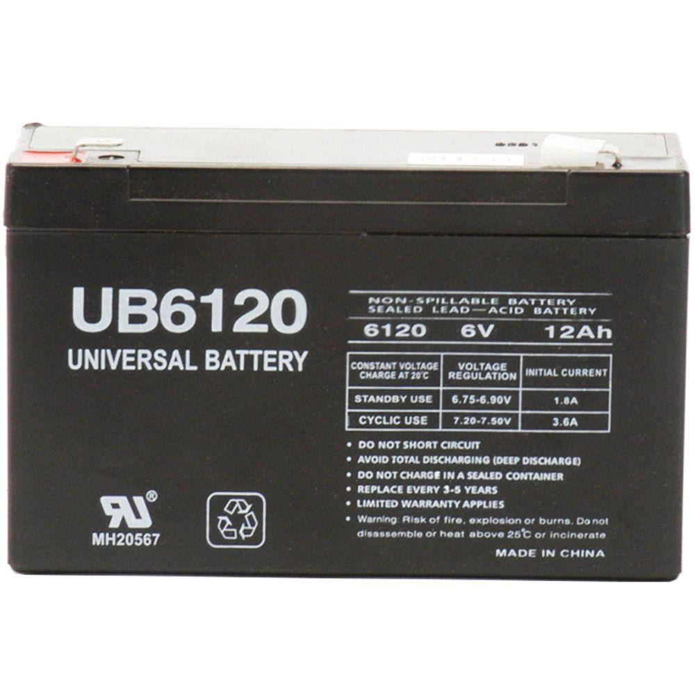 UPG 6-Volt 12 Ah F2 Terminal Sealed Lead Acid (SLA) AGM Rechargeable Battery UB6120