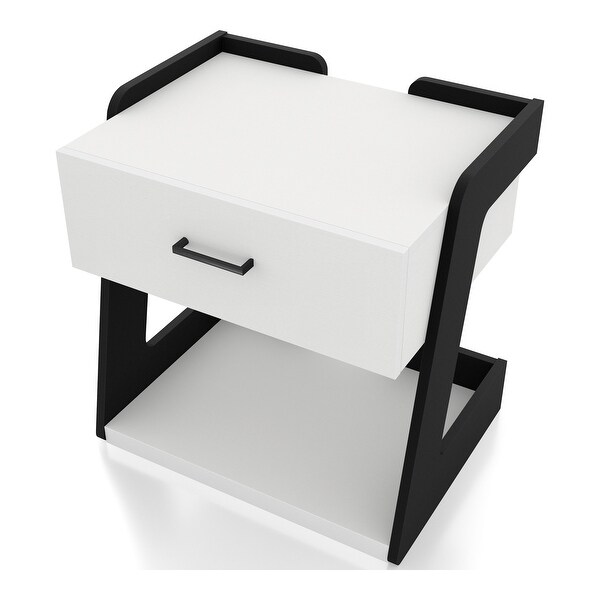 DH BASIC Modern 1-Drawer Bedside End Table by Denhour