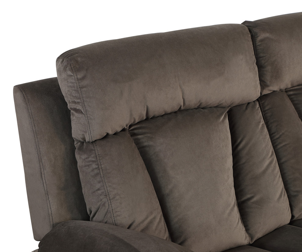 Axel Contemporary Microfiber Recliner Sofa   Transitional   Sofas   by Luxuriant Furniture  Houzz