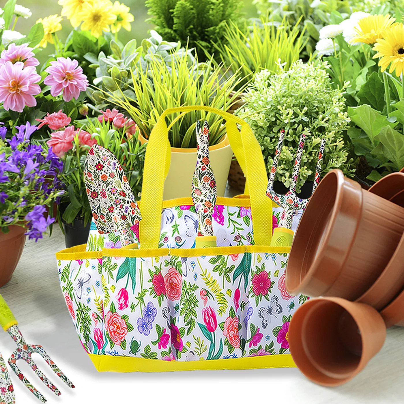 hot sale garden tool kit Floral Printing hand garden tools Aluminum Gardening tool Set for women