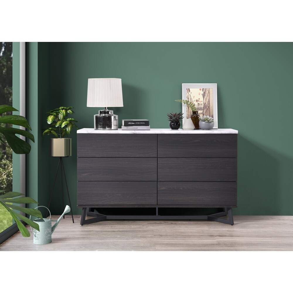 Wrightwood Modern 6 Drawer Sideboard Buffet Cabinet