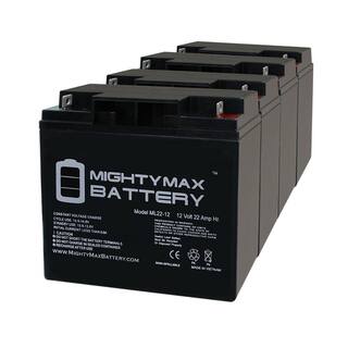 MIGHTY MAX BATTERY 12V 22AH SLA Battery Replacement for E-Wheels EW-36 - 4 Pack MAX3935041