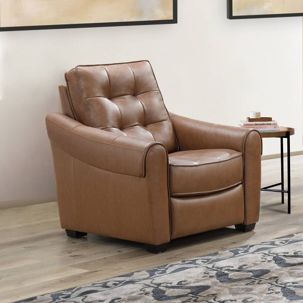 Elliot Leather Power Recliner Chair Camel Abbyson Living