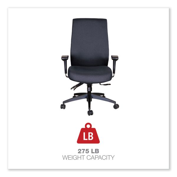 Alera Wrigley Series High Performance High-Back Multifunction Task Chair， Supports 275 lb， 18.7