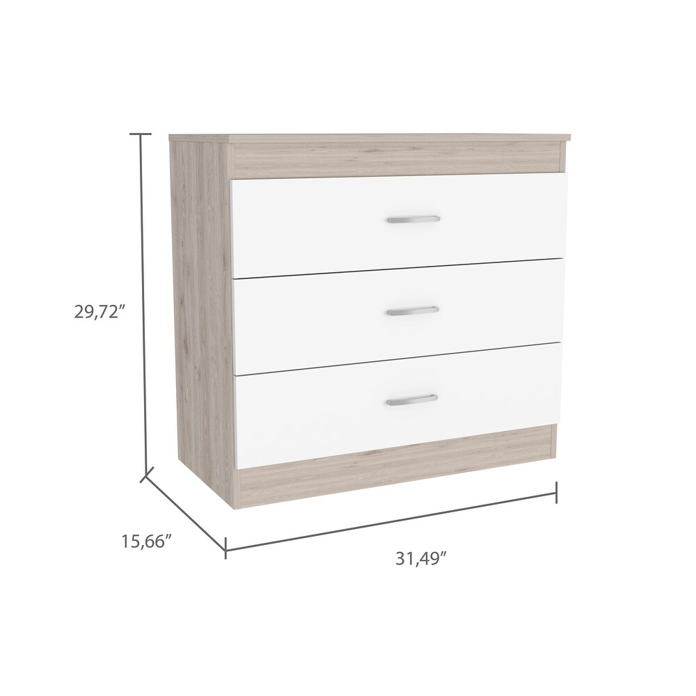 Minimalist Style 3 Drawer Rectangle Dresser  Modern Storage Organizer Dresser  Accent Chests of Drawers for Living Room Bedroom