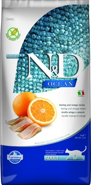 Farmina NandD Ocean Herring and Orange Adult Grain-Free Dry Cat Food