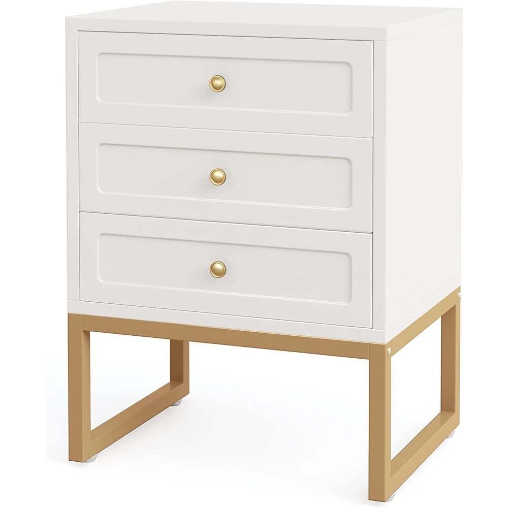 Nightstand  Bed Side Table with 3 Drawers