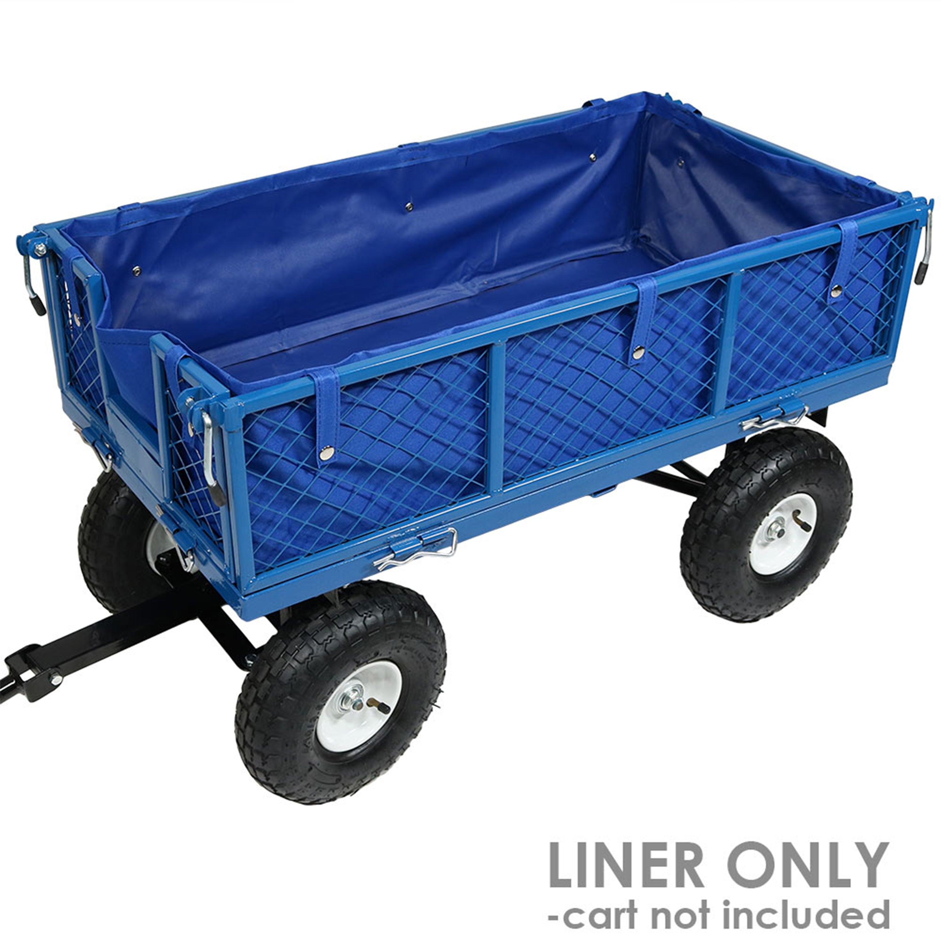 Sunnydaze Outdoor Lawn and Garden Weather-Resistant Heavy-Duty Polyester Utility Wagon Cart Protective Liner - Blue