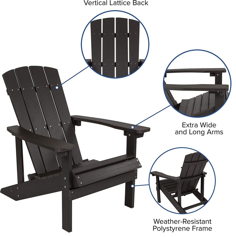 4 Pack Adirondack Chair   Weather Seat With Vertical Lattice Back   Transitional   Adirondack Chairs   by Decor Love  Houzz