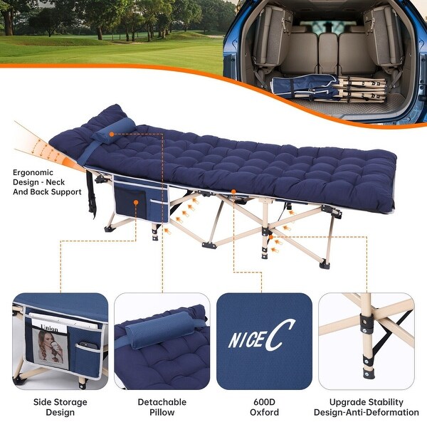 Cot，Camping Cot，Heated Camping cot with 10000mAh Power Bank Heavy Duty Holds 500 Lbs