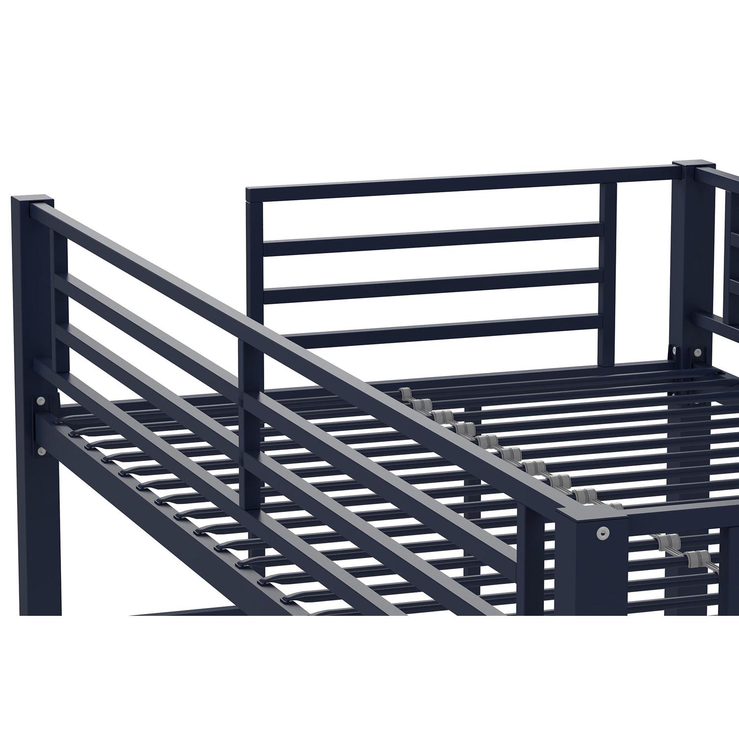 Your Zone Metal Loft Bed Twin Size Navy  Crowdfused