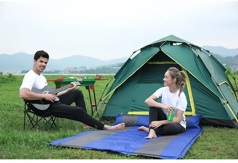 Double self inflatable tent camping sleeping mat