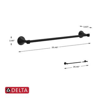 Delta Esato 18 in. with 6 in. Extender Wall Mount Towel Bar in Matte Black ESA18-MB