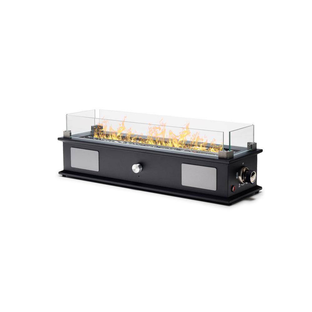 UKIAH Loom II Portable Tabletop Gas Fire Pit with Beat to Music Sound System Black TK-1004-L2