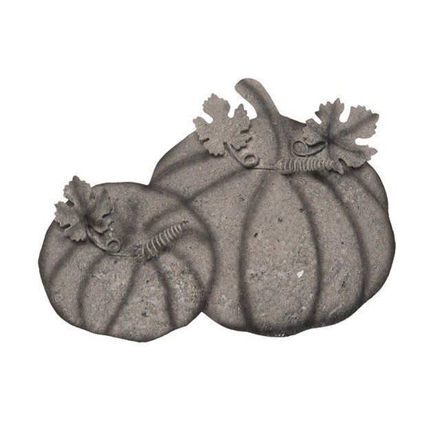 Transpac Metal 11 75 In Gray Harvest Whitewash Pumpkin Decor