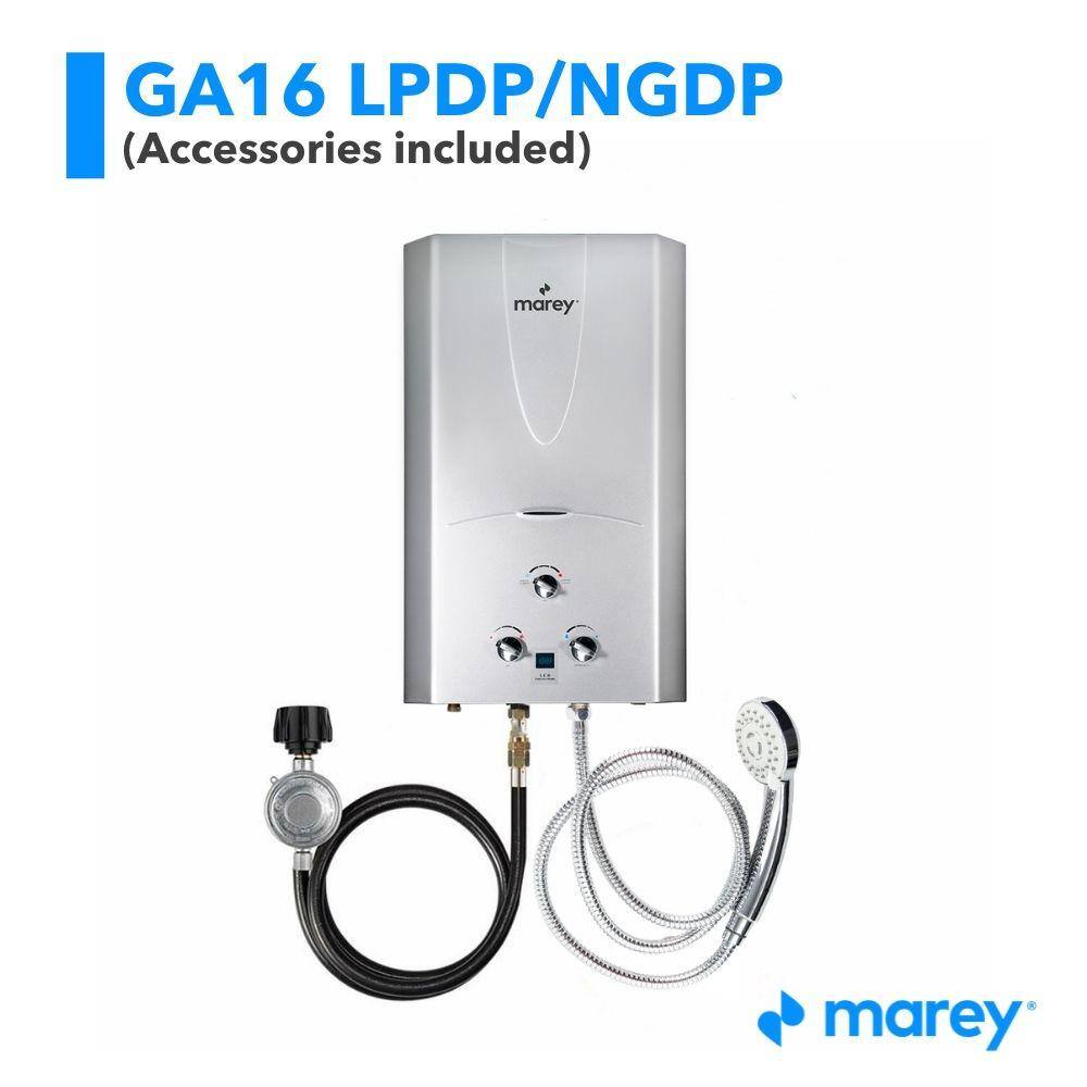 MAREY 4.2 GPM 100000 BTUs Whole House solution Digital Display Outdoor Propane Gas Tankless Water Heater GA16OLPDP