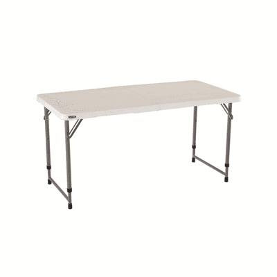 Lifetime 4' Fold-In-Half Adjustable Table, White Granite