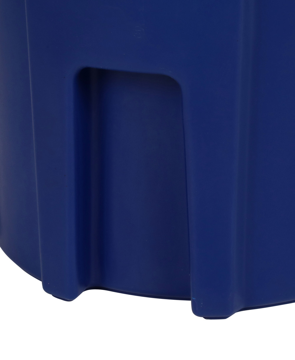 Toter 32 Gallon Round Trash Can with Lift Handle Blue ;