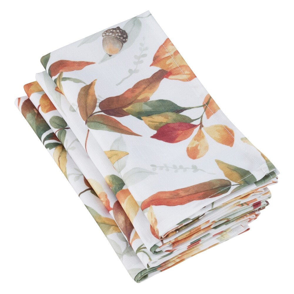 Fall Leaf Print Napkins (Set of 4)