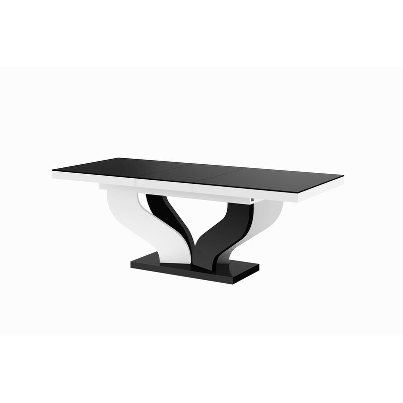 Strick   Bolton Britell Black/ White Extendable Dining Table