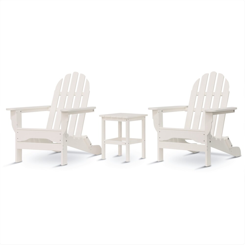 3 piece Recycled Plastic Folding Adirondack Chair/Table Set