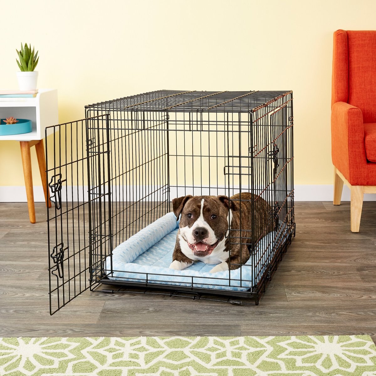 MidWest Quiet Time Fashion Plush Bolster Dog Crate Mat