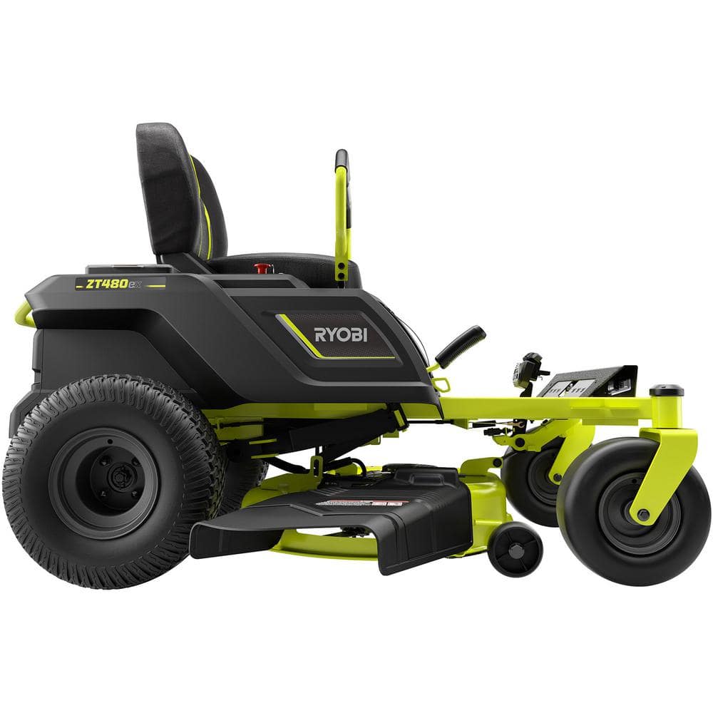 RYOBI 48-Volt Brushless 42 in. 100 Ah Battery Electric Riding Zero Turn Mower and Bagging Kit RY48ZTR100-1A