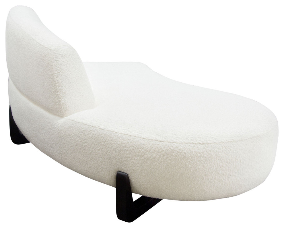 Vesper Curved Armless Left Chaise  White   Transitional   Indoor Chaise Lounge Chairs   by AMOC  Houzz