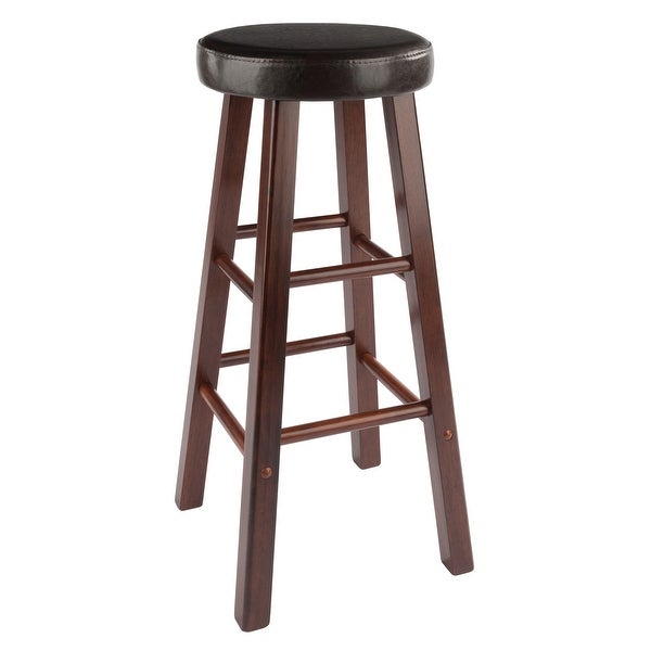 Maria Cushion Seat Bar Stools， 2-Pc Set， Espresso and Walnut