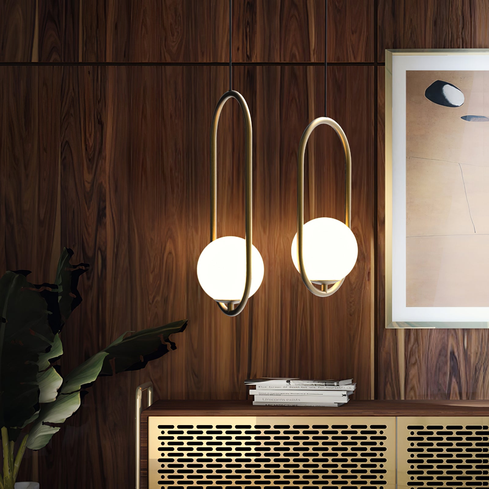 Mila Brass Pendant Swag Light