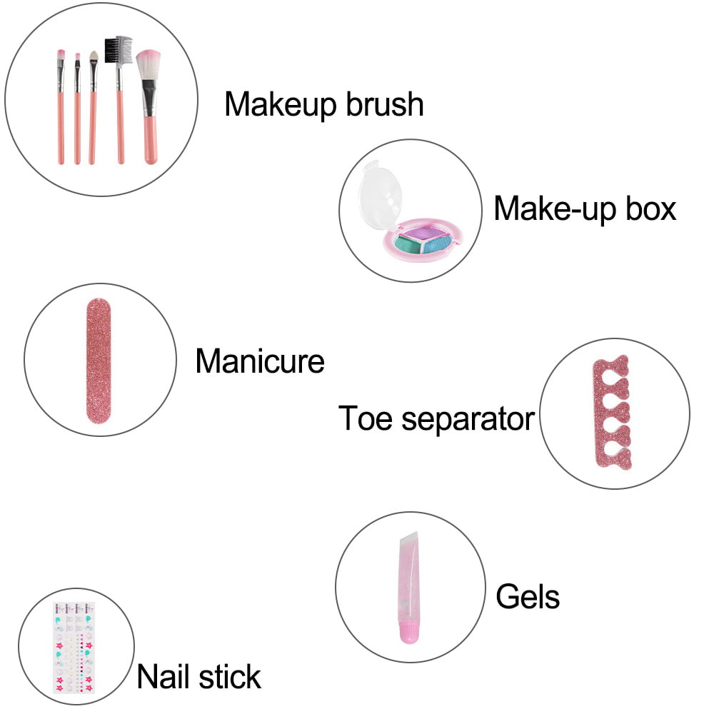 Makeup Girls Toy 19 Pcs Kids Makeup Kit for Girls Non Toxic Make Up Set Little Girls Makeup Kit for Toddler Children Princess Gift Toys Set Mountdog