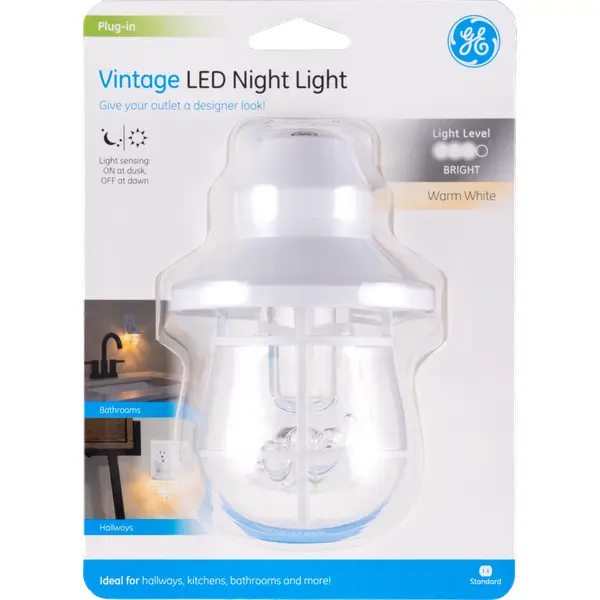 GE LED Light Sensing Vintage Cage Night Light