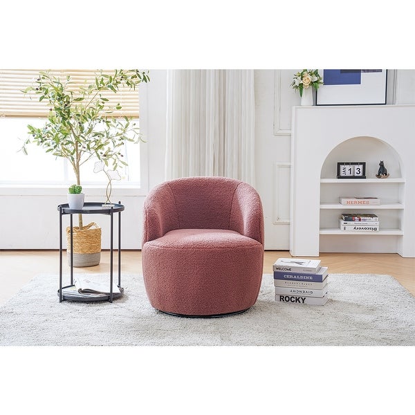 Teddy Fabric Swivel Accent Armchair