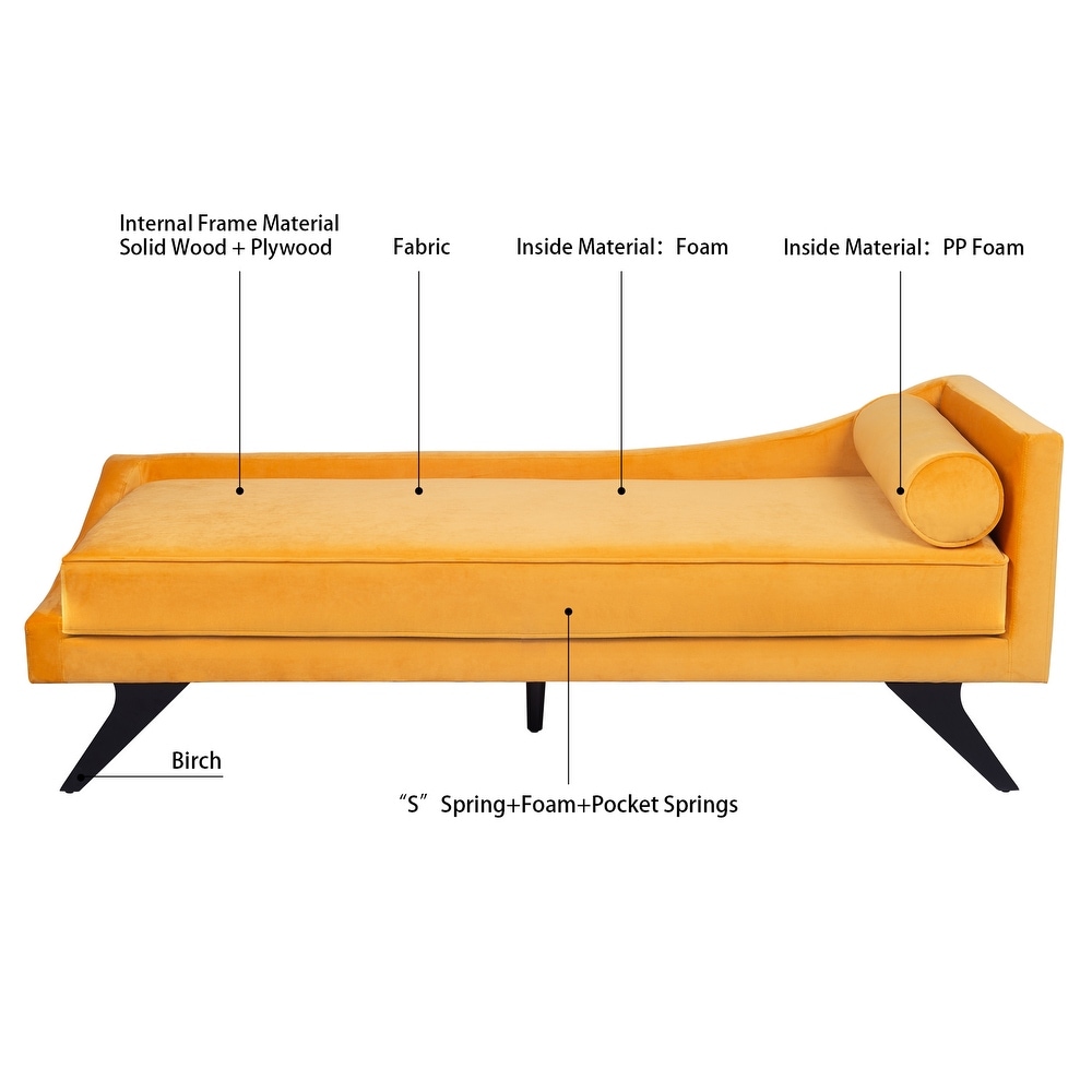 Right Square Arm Reclining Chaise Lounges with Rolled Accent Pillow