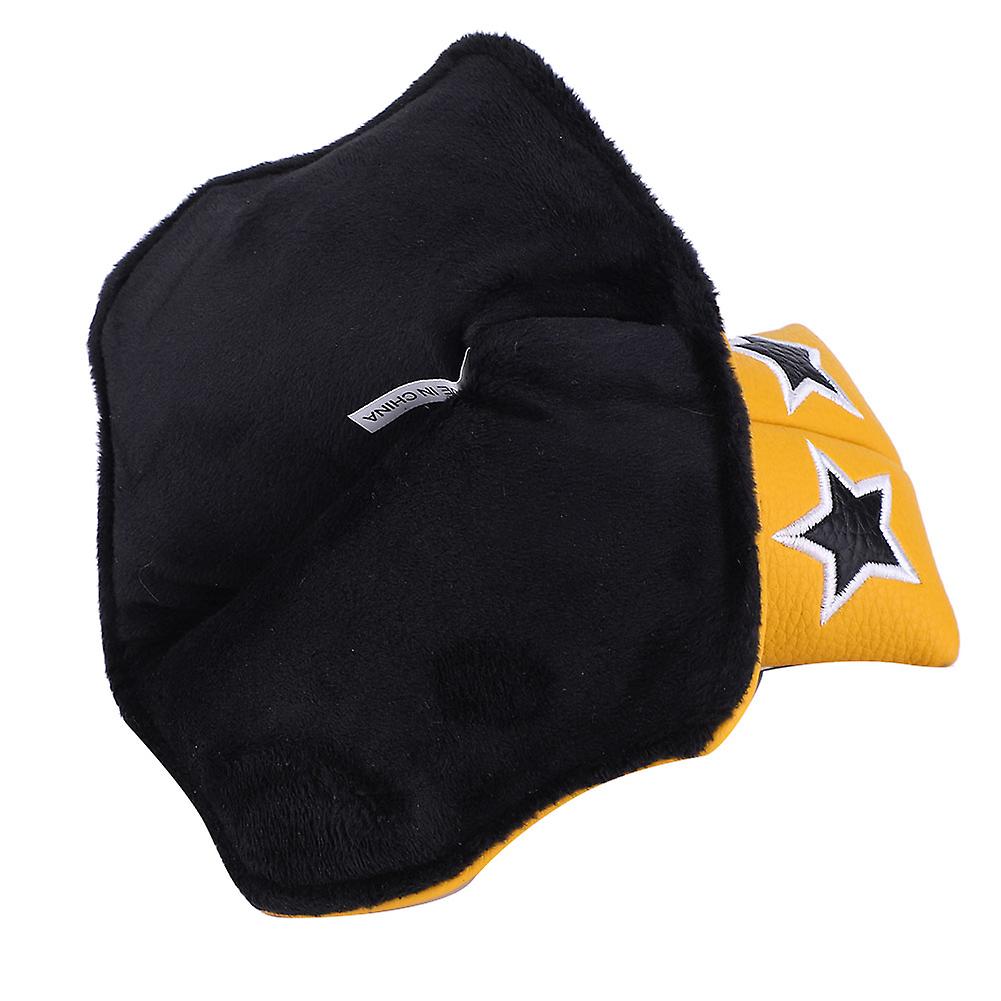 L Shape Pu Leather Star Embroidery Semicircular Waterproof Thicken Plush Golf Putter Head Cover Club Headcovers Accessoryyellow