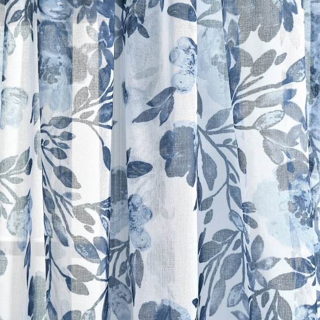 Sheer Tanisha Curtain Panels Navy white Lush D cor