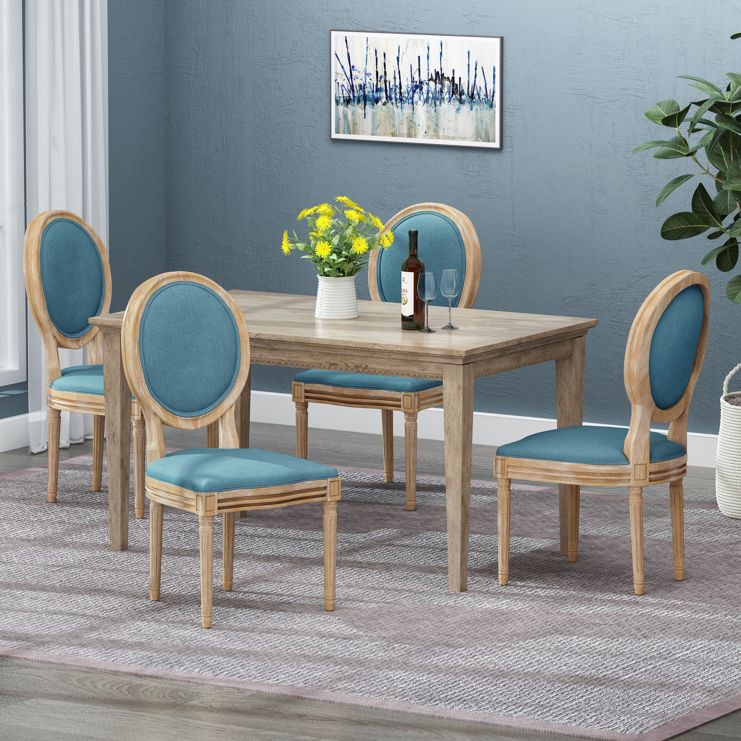 Lariya French Country Dining Chairs (Set of 4)