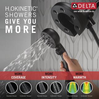 Delta In2ition 4-Spray Patterns 2.50 GPM 5.72 in. Wall Mount Dual Shower Heads in Matte Black 58472-BL