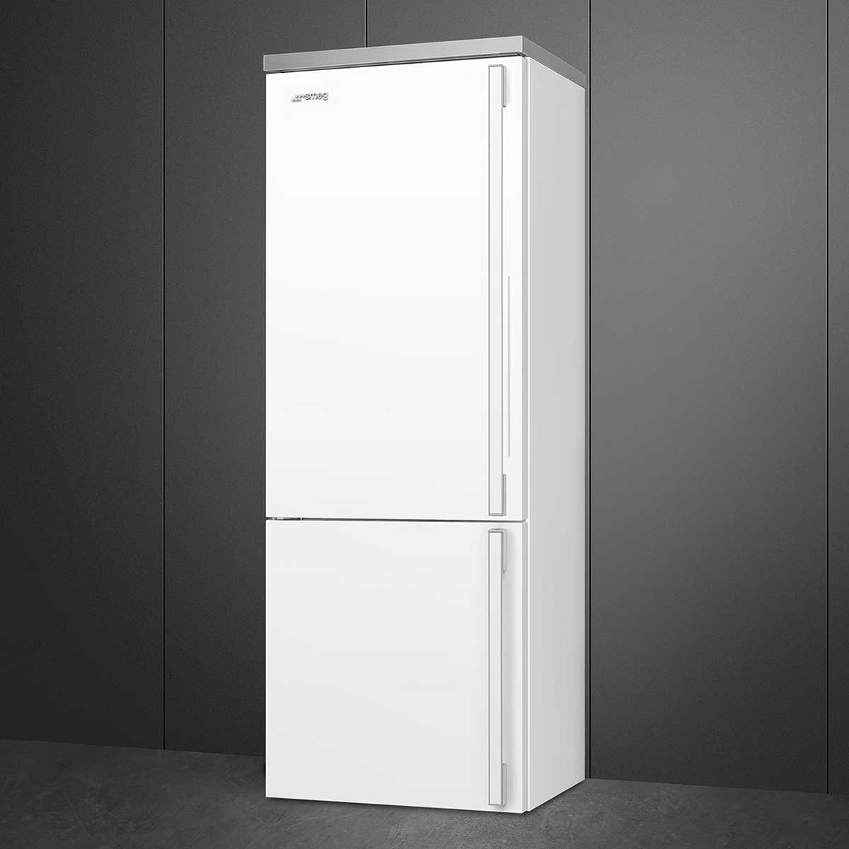 Smeg Portofino 18 Cu. Ft. White Left-Hinge Bottom Mount Refrigerator