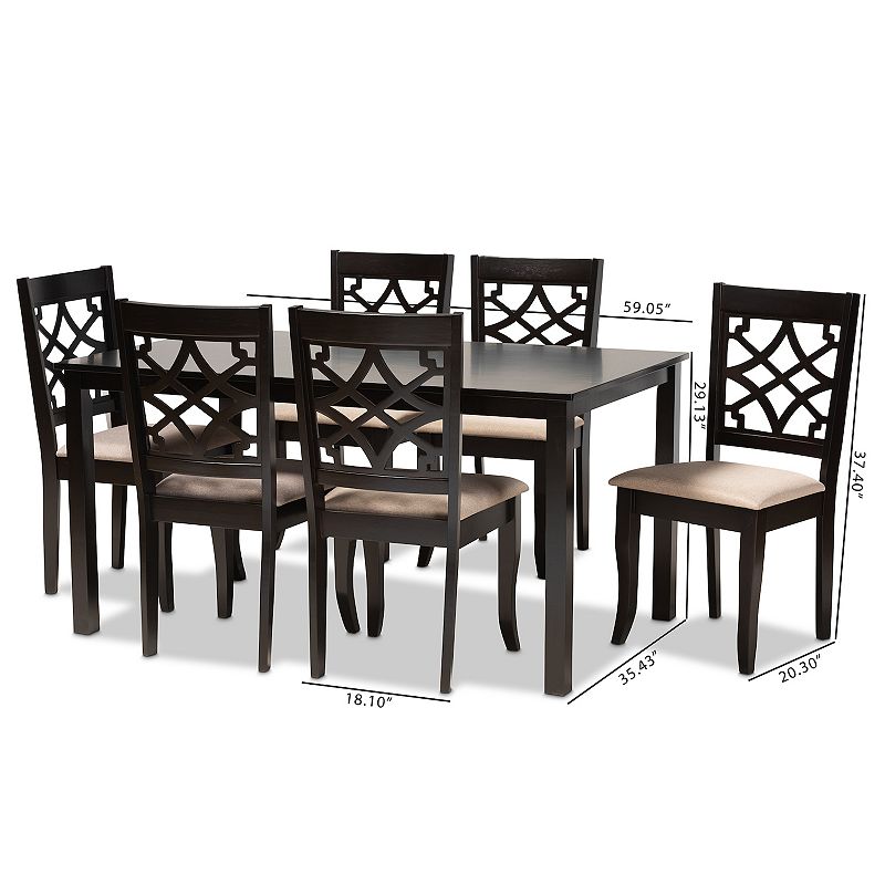 Baxton Studio Mael Dining Table and Chair 7-piece Set