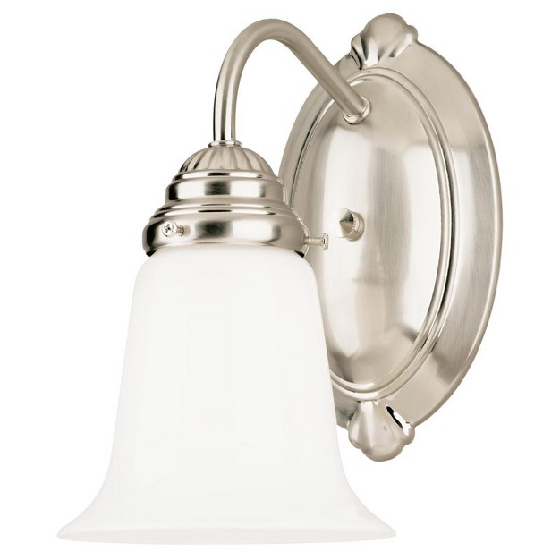 Westinghouse 1 light Brushed Nickel White Wall Sconce